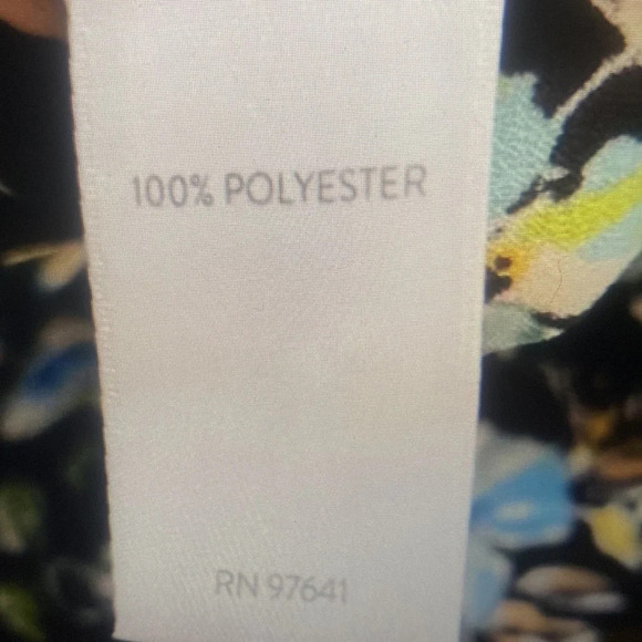 J JILL Floral tunic Blouse Black Layered Tiered Button Up and Long Sleeve S XL - Picture 9 of 10